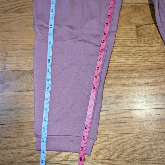 LARGE Muted Pink Drawstring Sweatpants Elastic Waist Pockets - Picture 4 of 8